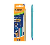 Bic cristal glace pack con 4 bolígrafos - cuerpo opaco en colores metalizados mate - punta redonda de 1mm - trazo 0.4mm - tinta con base de aceite - color de la tinta azul y negro