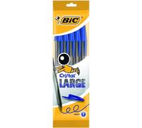 Bic cristal large pack de 5 boligrafos de bola - punta redonda de 1.6m