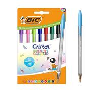 BIC Cristal Multicolour Bolígrafos de Punta Ancha (1,6 mm) - Colores Clásicos y Divertidos Surtidos, Pack de 8