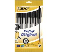 BIC Cristal Original 1.0 mm Ball Pen Paquete de 10 Black
