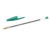 Bic cristal original boligrafo de bola - punta redonda de 1.0mm - trazo 0.4mm - tinta con base de aceite - color verde (50 uds)