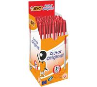 BIC Bolígrafos Cristal Original Punta media 1,0 mm Caja 50 unidades Rojo