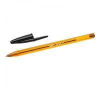Bic cristal original fine boligrafo de bola - punta redonda de 0.8mm - trazo de 0.30mm - tinta con base de aceite - translucido - color negro (50 uds)