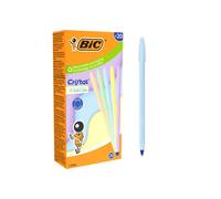 Bic cristal pastel boligrafo de bola - cuerpo opaco en colores pastel - punta redonda de 1mm - trazo 0.4mm - tinta con base de aceite - color de la tinta azul (20 uds)