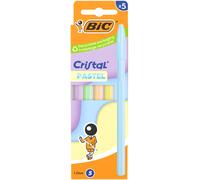 Bic cristal pastel pack con 5 boligrafos de bola - cuerpo opaco en col