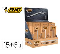 Bic Cristal Renew Metal Expositor de 21 unidades (15 Azul y 6 Negro)