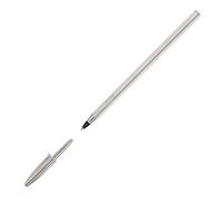 BIC Cristal Shine Bolígrafos Punta Media (1,0 mm) - Tinta Negra y Cuerpo Plateado, Caja de 20 Unidades, ideal para uso diario