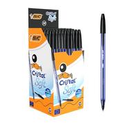 BIC Bolígrafos Cristal Soft Punta media (1,2 mm) – Negro, caja de 50