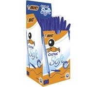BIC Cristal Soft bolígrafos punta media (1,2 mm) - Azul, Caja de 50 unidades