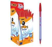 BIC bolígrafos Cristal Soft punta media (1,2 mm) - Rojo, caja 50 unidades