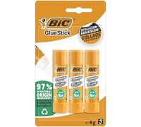 BIC ECOlutions Pegamento en Barra - 8 g, Blíster de 3 Unidades