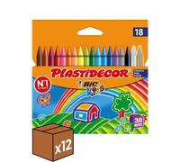 BIC Estuche 18 Ceras Plastidecor Surtidos Pack 12U