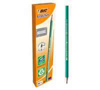 BIC Lápices Evolution Original HB - Mina irrompible y agarre firme, gris, paquete de 12