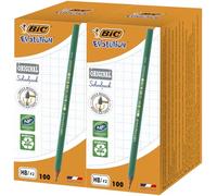 BIC Evolution Original Schoolpack, HB lápices de grafito, óptimo para material escolar, gris, 2 cajas de 100