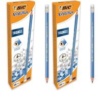 BIC Evolution Triangle - Lápices, para papel, triangulares, con goma integrada, HB, caja de 12 unidades (Paquete de 2)