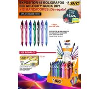 BIC EXPOSITOR 48 BOLIGRAFOS BIC GELOCITY QUICK DRY+12 MARCADORE BOLIGRAFOS
