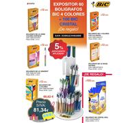 BIC EXPOSITOR 60 BOLIGRAFOS BIC 4 COLORES + 100 BIC CRISTAL EXPOSITORES