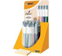 BIC Expositor de 30 Bolígrafos Wood de 4 Colores