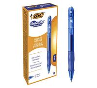 BIC Gel-ocity, Bolígrafos Originales Gel, Punta Media (0,7 mm), Agarre Cómodo, Tinta de secado ultrarrápido - Azúl, Paquete de 12 Uds
