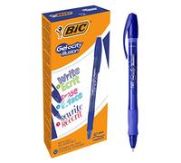 BIC Gel-ocity Illusion, Bolígrafos de Gel Borrables Punta Media (0.7 mm), 12 bolígrafos, Azul