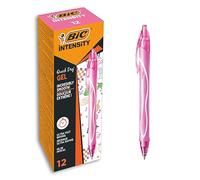 BIC Bolígrafos de gel Gel-ocity Quick Dry, punta media 0,7 mm, retráctil, rosa, caja 12