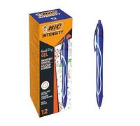 BIC Bolígrafo Gelocity Quick Dry 0,7 mm Retráctil Azul – Paquete de 12