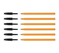 BIC Hexagonal - Lote de 6 bolígrafos de punta fina, color negro