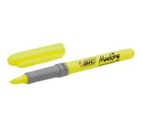Bic highlighter grip marcador fluorescente - tinta con base de agua - punta biselada - trazo entre 1.60 y 3.30 mm - color amarillo (12 uds)