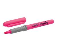 Bic highlighter grip marcador fluorescente - tinta con base de agua - punta biselada - trazo entre 1.60 y 3.30 mm - color rosa (12 uds)