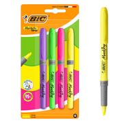 Bic highlighter grip pack con 4 marcadores fluorescentes - punta bisel