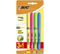 Bic highlighter grip pack de 4 marcadores fluorescentes - tinta con ba
