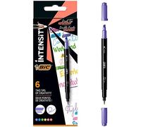Bic intensity dual tip marcador 6 pieza(s) punta de cincel/fina azul,