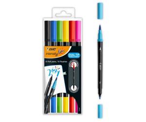 Bic intensity dual tip rotulador negro, azul, verde, púrpura, rojo, a