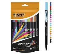 BIC Intensity Fine rotuladores punta fina (0,8 mm) - colores Surtidos, Blíster de 20 unidades