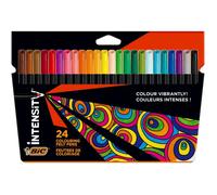 Bic intensity pack de 24 rotuladores - punta 0.9mm - tinta con base de agua lavable - colores surtidos