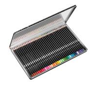 BIC Intensity Premium Woodcase Lápices de Colores con Mina Suave a Prueba de Borrones para difuminar y Sombrear - Colores Surtidos, Caja de Metal de 36