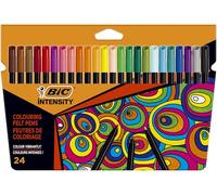 BIC Rotuladores Intensity, Punta fina 0,9 mm, Colores surtidos, Larga duración, Paquete de 24 uds