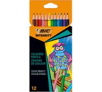 BIC Lápices de colores Intensity Triangle – Mina 1,3 mm, Resina sin Madera, Pack 12