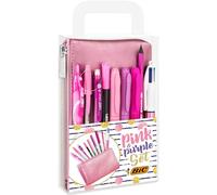 BIC Juego de 1 estuche con 2 bolígrafos, 1 lápiz de grafito con borrador, 1 bolígrafo de gel borrable, 3 marcadores permanentes, 1 bolígrafo de fieltro de escritura, 1 lápiz mecánico