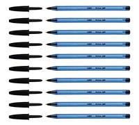 BIC - Juego de 10 bolígrafos Cristal Soft, punta media de 1,2 mm, tinta EasyGlide color negro