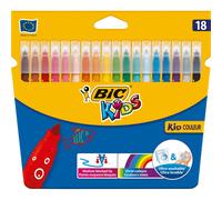 BIC Kids Rotuladores Lavables para Niños, Kid Couleur, Colores Surtidos, Punta Media para Niños, Caja de 24, material escolar