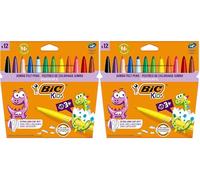 BIC Kids Ecolutions Visa Color XL Felt Pens - Assorted (Pack of 12) 12 Rotuladores Visacolor XL (Paquete de 2)