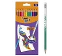 Bic kids evolution illusion lápices de colores borrables , pack de 12