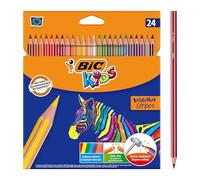BIC Kids Evolution Stripes Lápices de colores - colores Surtidos, Blíster de 24 unidades