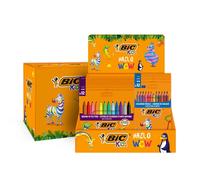 BIC Kids Expositor Surtido de Rotuladores Kid Couleur y Ceras Plastidecor