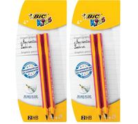 BIC Kids Jumbo Triangular Learner Lápices de Grafito HB - Diseño en Rosa, Caja de 12 unidades (Paquete de 2)