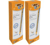 BIC Kids Jumbo Triangular Learner Lápices de Grafito HB para Niños - Óptimo para enseñar a Escribir - Azul, Caja de 12 Lápices (Paquete de 2)