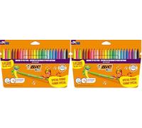 BIC Kids - Kid Couleur Rotuladores Punta Media, 24 Count (Pack of 1), Pack especial, Colores Surtidos (Paquete de 2)