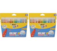 BIC Kids Kid Couleur Rotuladores Punta Media - Multicolor, Estuche de 18 Unidades (Paquete de 2)