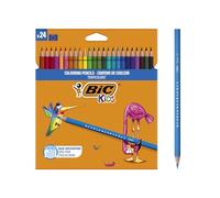 BIC Kids Lápices de Colores para Niños, Óptimo para material escolar,Tropicolors, Colores Surtidos, 2,9mm, Blíster de 24